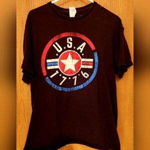 CAPTAIN AMERICA TSHIRT made by proweight black adult Unisex 100 percent preshrun